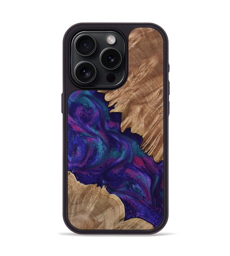 iPhone 15 Pro Wood Phone Case - Charles (Purple, 800008)