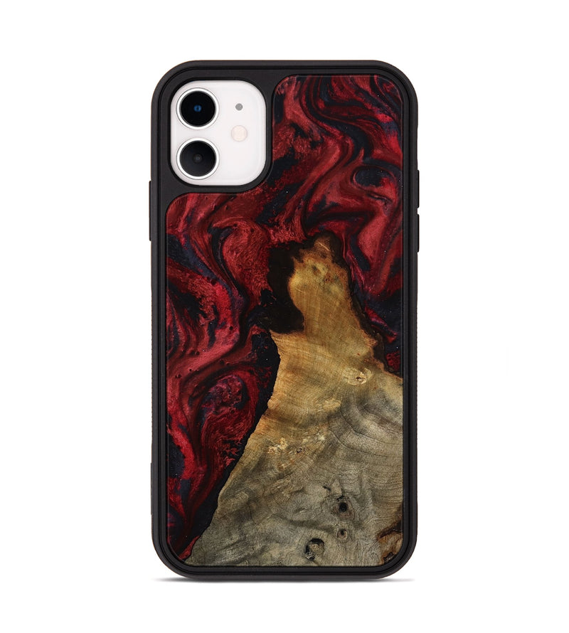 iPhone 11 Wood Phone Case - Alessia (Red, 800009)