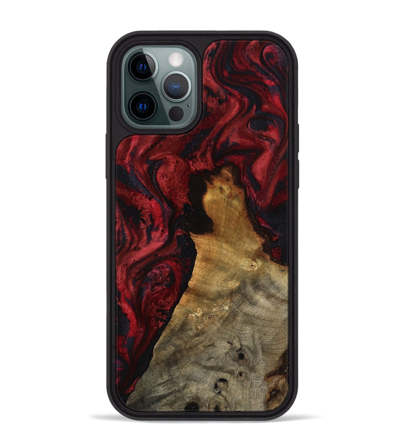 iPhone 12 Pro Max Wood Phone Case - Alessia (Red, 800009)