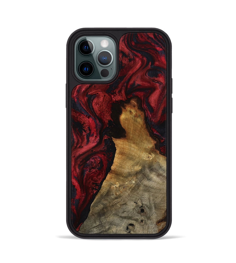 iPhone 12 Pro Wood Phone Case - Alessia (Red, 800009)
