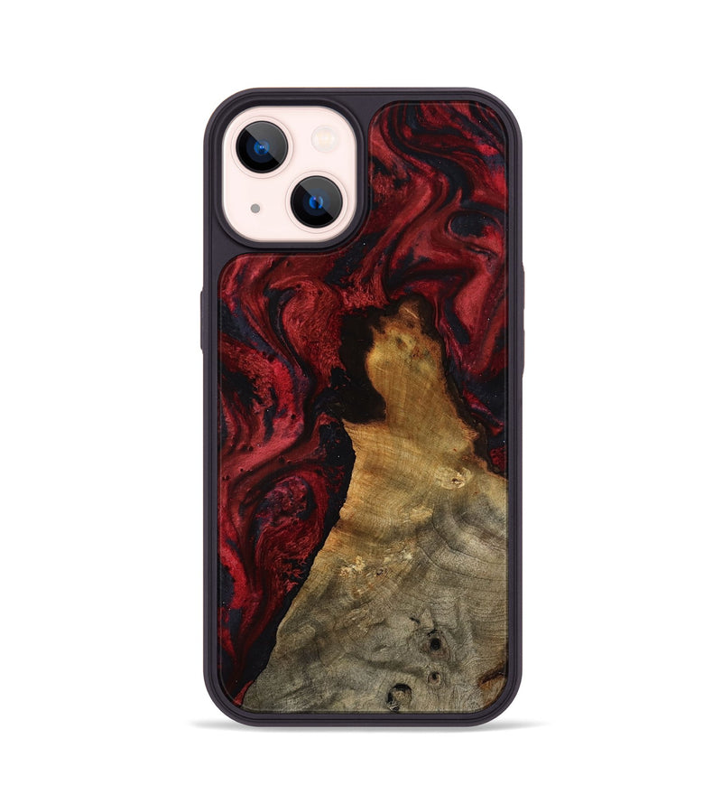 iPhone 14 Wood Phone Case - Alessia (Red, 800009)