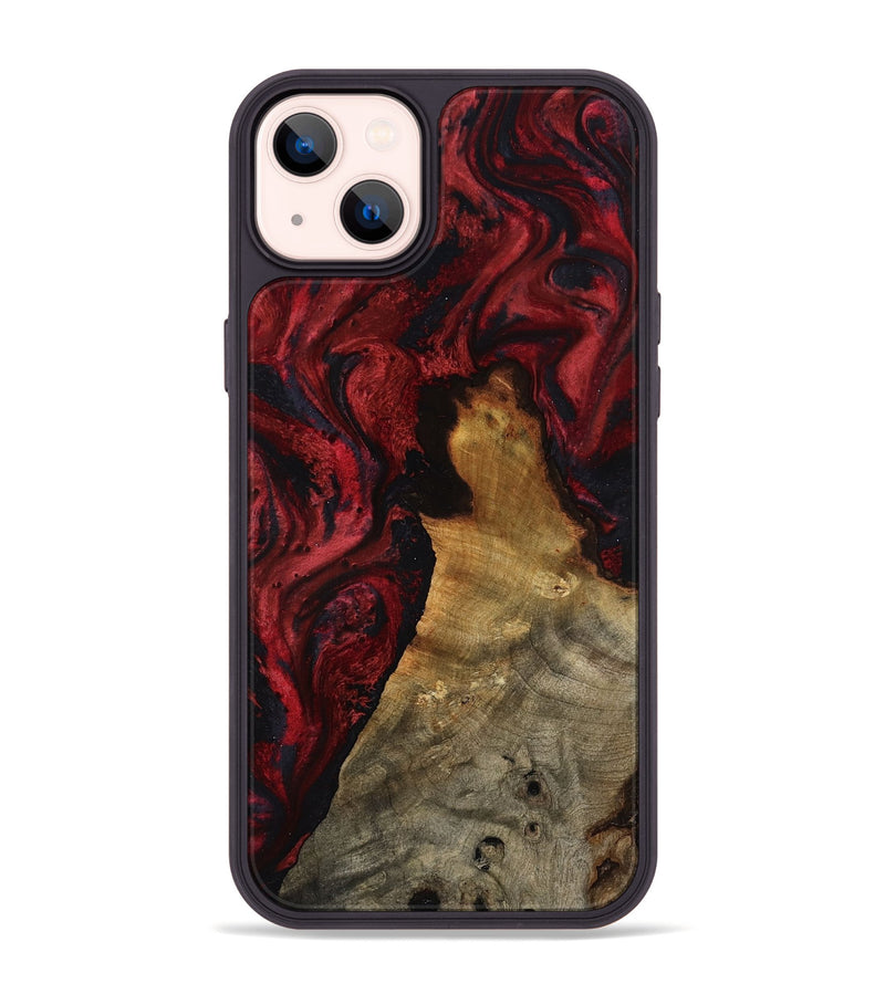 iPhone 14 Plus Wood Phone Case - Alessia (Red, 800009)