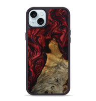iPhone 15 Plus Wood Phone Case - Alessia (Red, 800009)