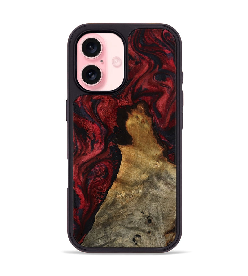 iPhone 16 Wood Phone Case - Alessia (Red, 800009)
