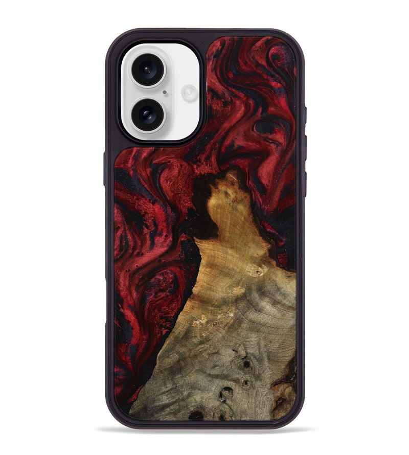 iPhone 16 Plus Wood Phone Case - Alessia (Red, 800009)