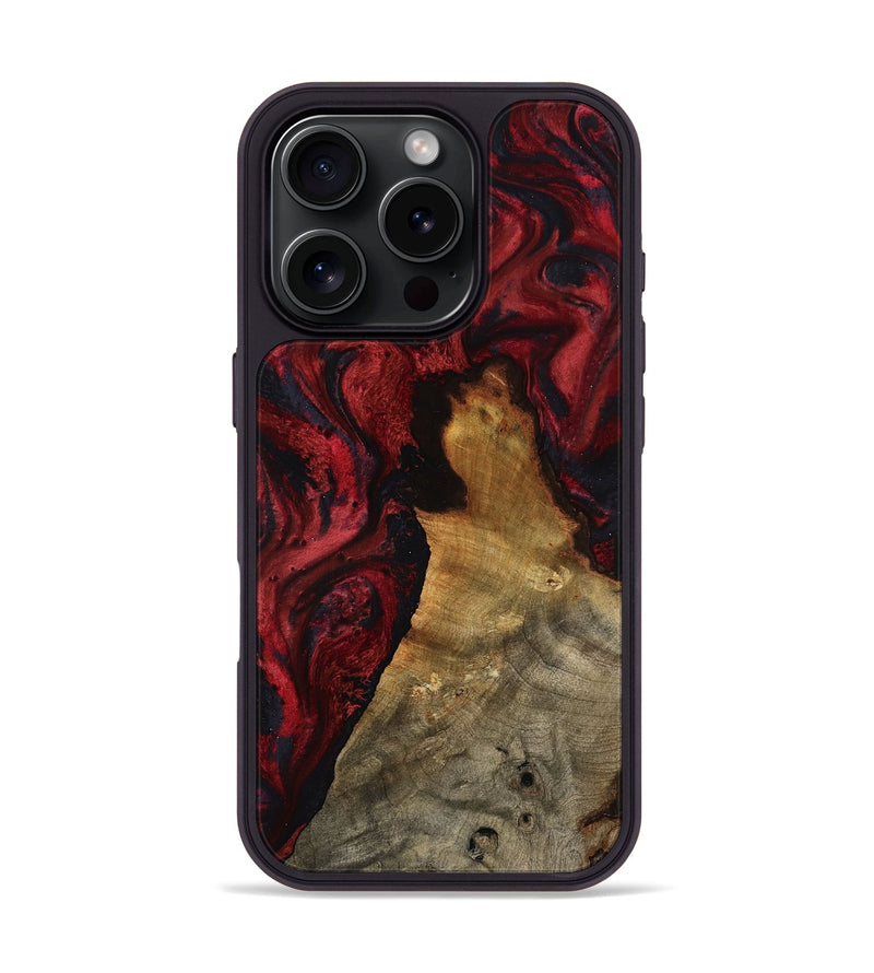 iPhone 16 Pro Wood Phone Case - Alessia (Red, 800009)