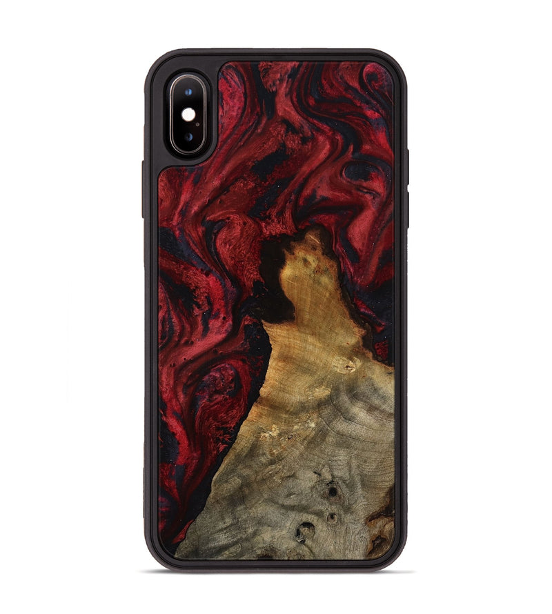 iPhone Xs Max Wood Phone Case - Alessia (Red, 800009)