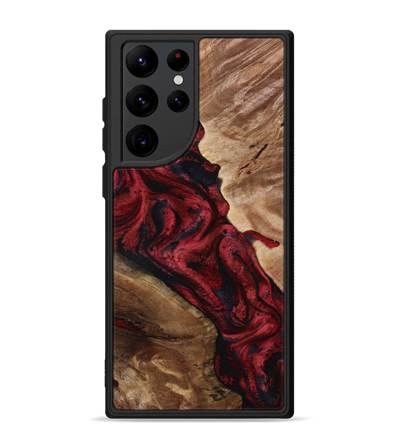 Galaxy S22 Ultra Wood Phone Case - Dortha (Red, 800010)