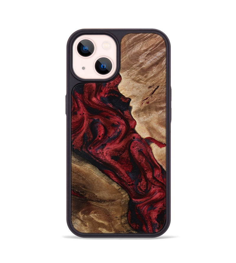 iPhone 14 Wood Phone Case - Dortha (Red, 800010)