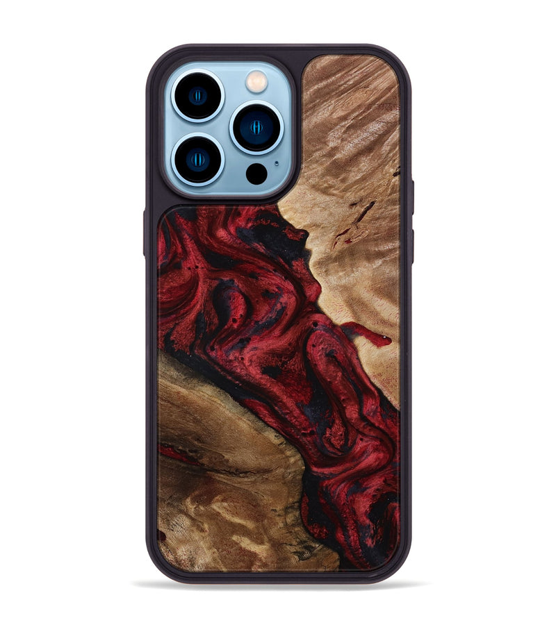 iPhone 14 Pro Max Wood Phone Case - Dortha (Red, 800010)
