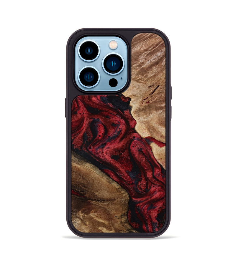 iPhone 14 Pro Wood Phone Case - Dortha (Red, 800010)