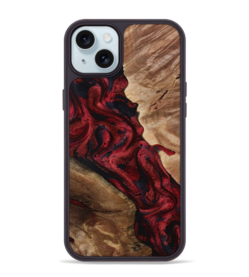 iPhone 15 Plus Wood Phone Case - Dortha (Red, 800010)