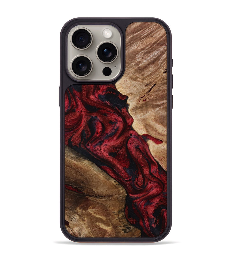 iPhone 15 Pro Max Wood Phone Case - Dortha (Red, 800010)