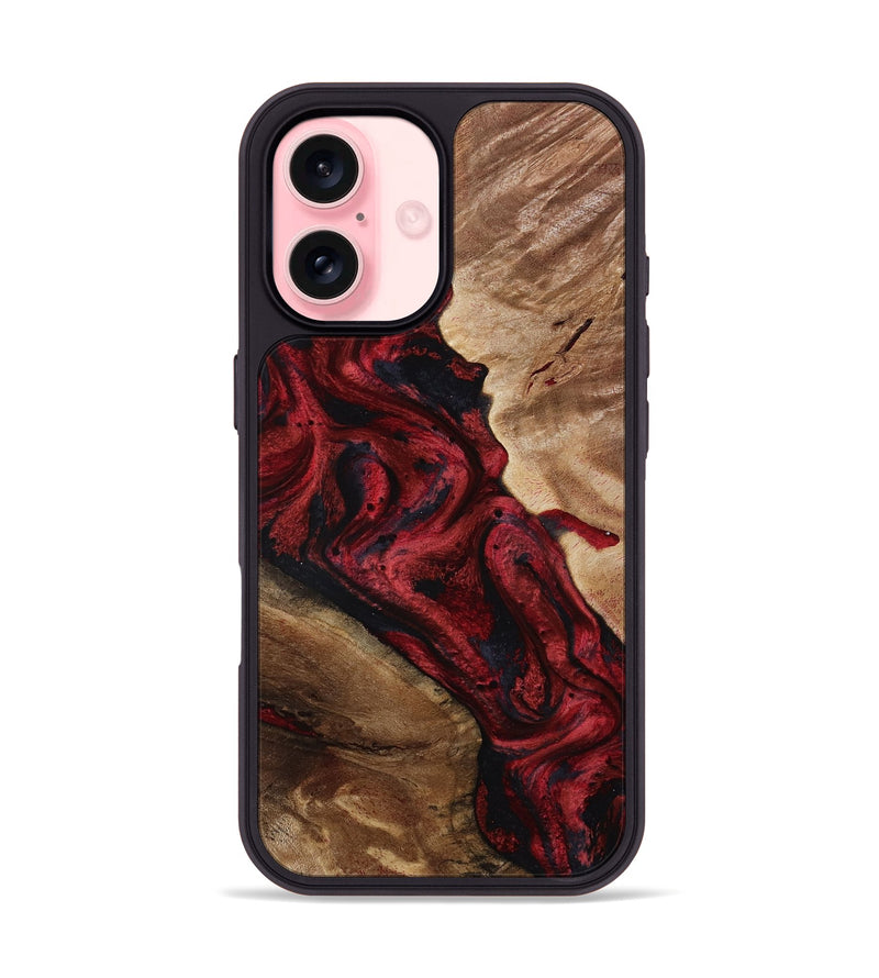 iPhone 16 Wood Phone Case - Dortha (Red, 800010)