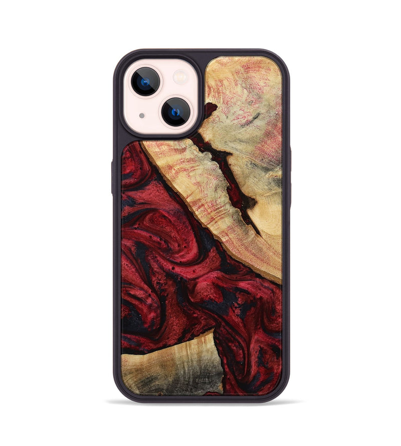 iPhone 14 Wood Phone Case - Oaklynn (Red, 800011)