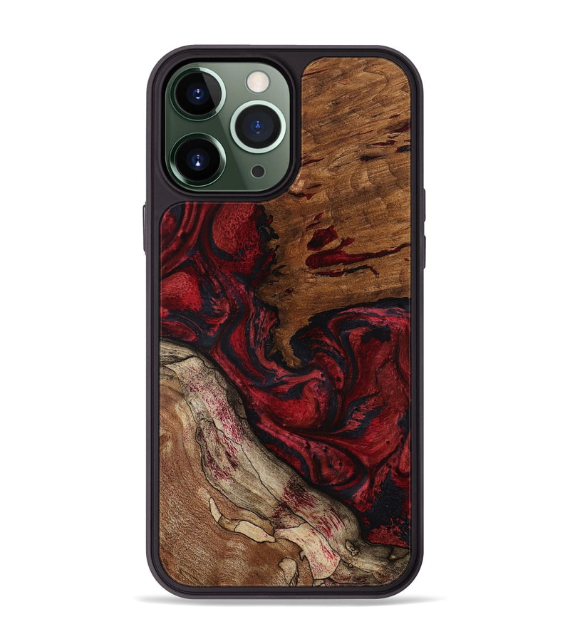 iPhone 13 Pro Max Wood Phone Case - Lyle (Red, 800013)