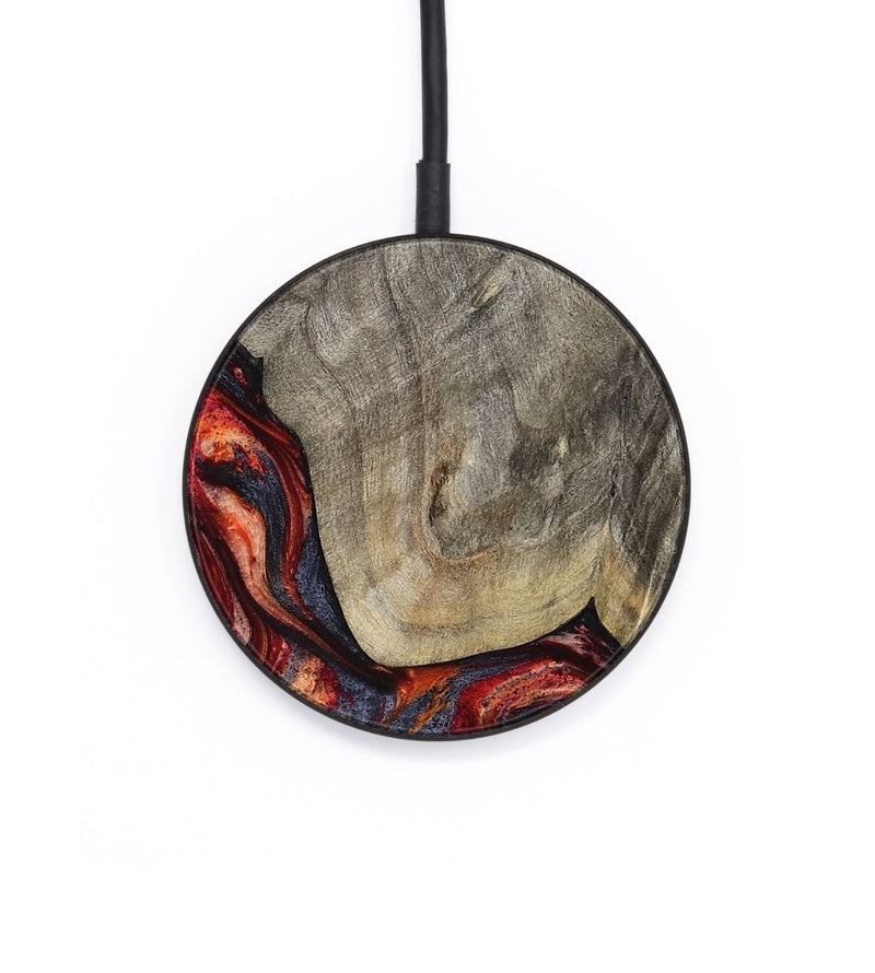 Circle Wood Wireless Charger - Leatha (Red, 800015)