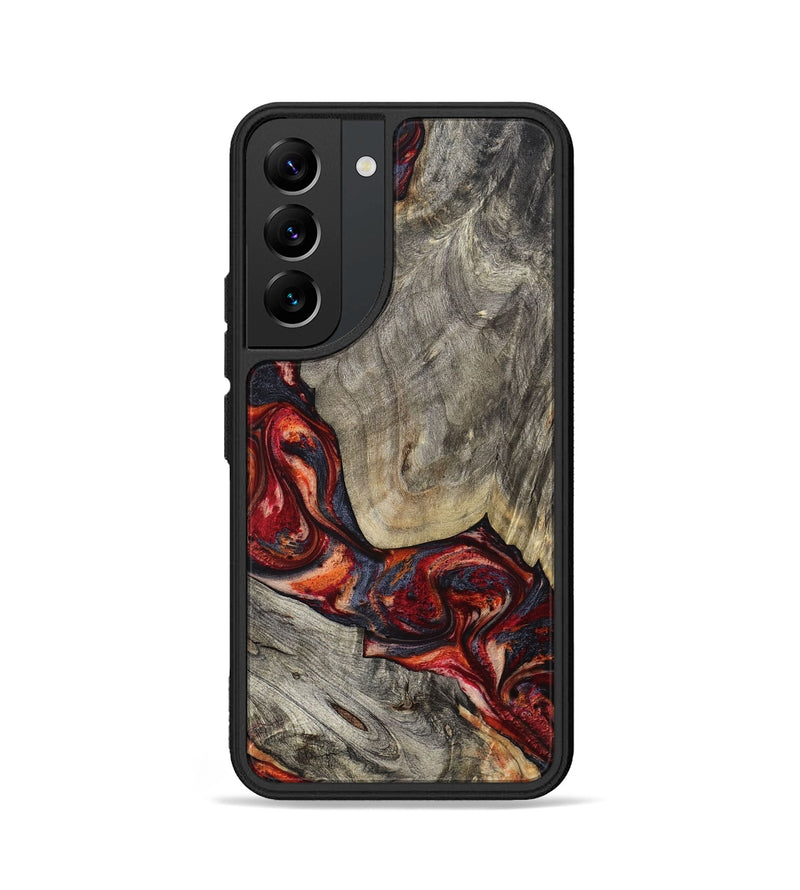 Galaxy S22 Wood Phone Case - Leatha (Red, 800015)