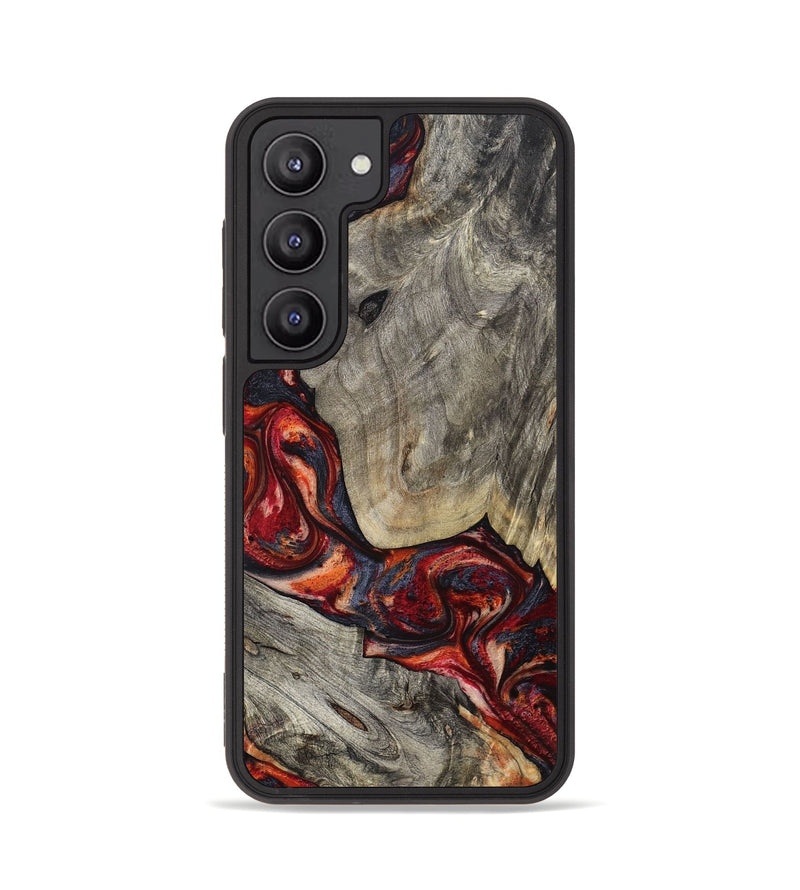 Galaxy S23 Wood Phone Case - Leatha (Red, 800015)