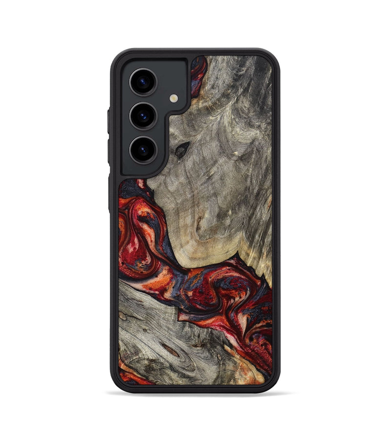 Galaxy S24 Wood Phone Case - Leatha (Red, 800015)