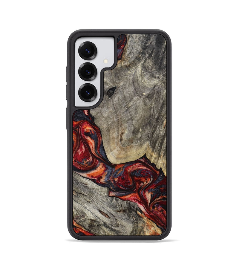 Galaxy S25 Wood Phone Case - Leatha (Red, 800015)