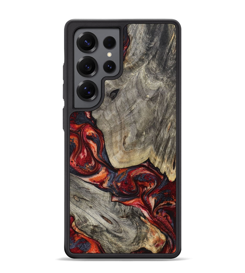 Galaxy S25 Ultra Wood Phone Case - Leatha (Red, 800015)