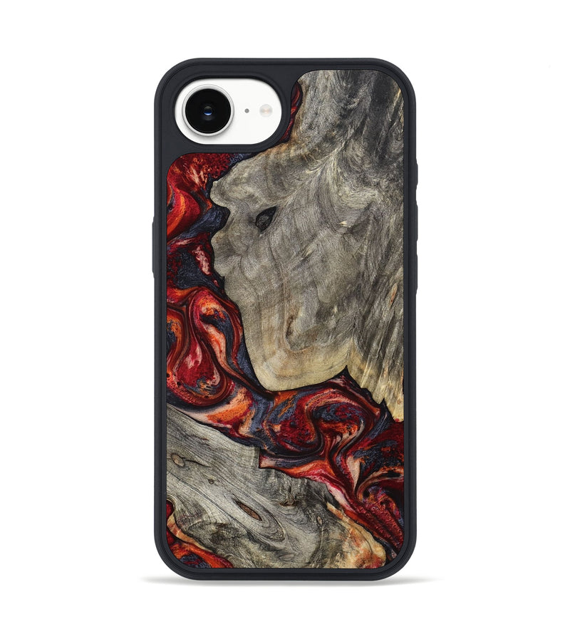 iPhone 16e Wood Phone Case - Leatha (Red, 800015)