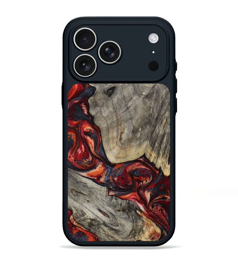 iPhone 17 Pro Max Wood Phone Case - Leatha (Red, 800015)