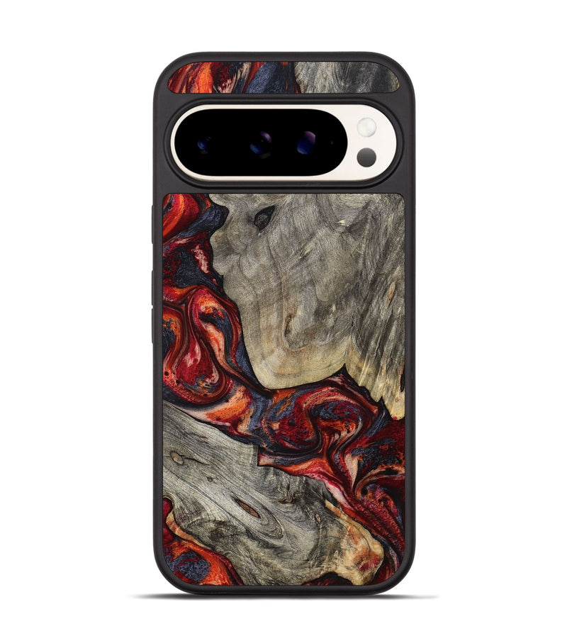 Pixel 9 Wood Phone Case - Leatha (Red, 800015)