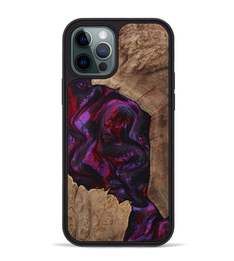 iPhone 12 Pro Max Wood Phone Case - Haylee (Red, 800016)