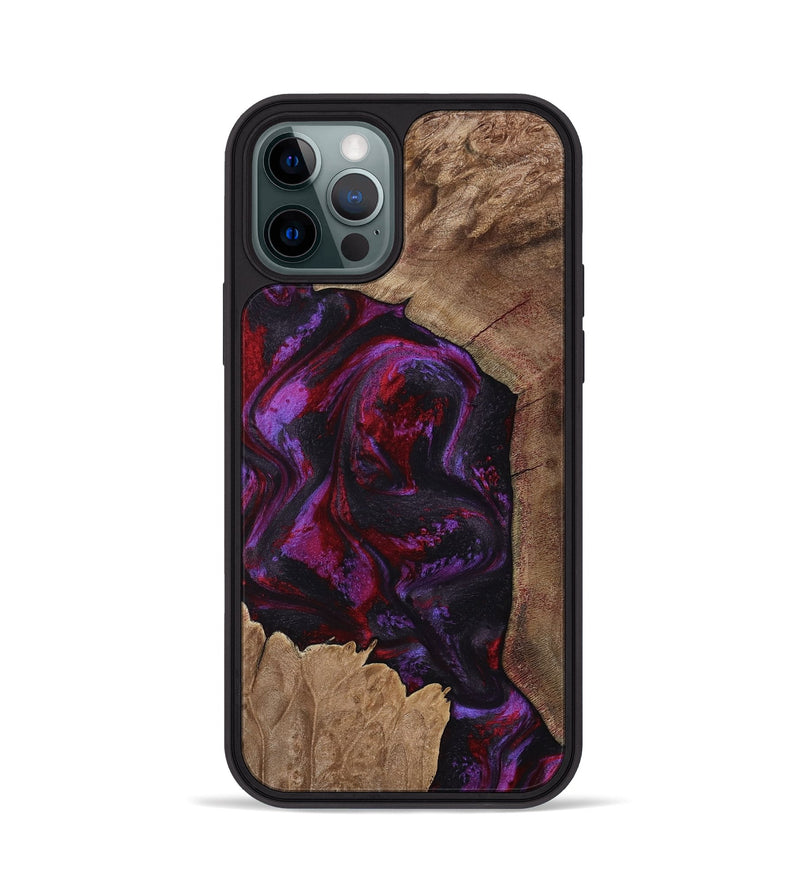 iPhone 12 Pro Wood Phone Case - Haylee (Red, 800016)