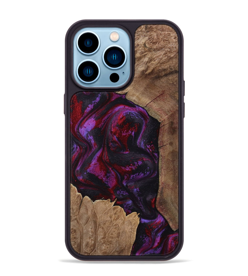 iPhone 14 Pro Max Wood Phone Case - Haylee (Red, 800016)