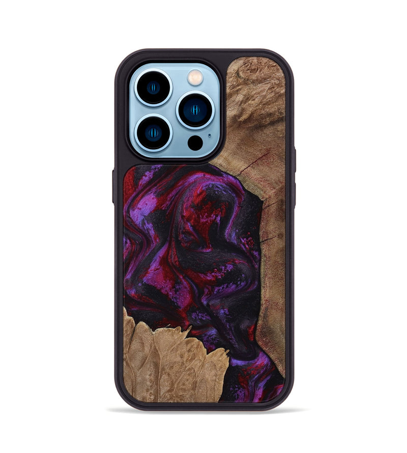 iPhone 14 Pro Wood Phone Case - Haylee (Red, 800016)