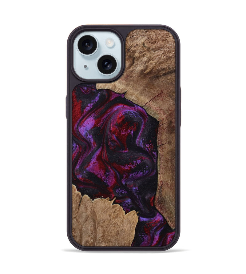 iPhone 15 Wood Phone Case - Haylee (Red, 800016)