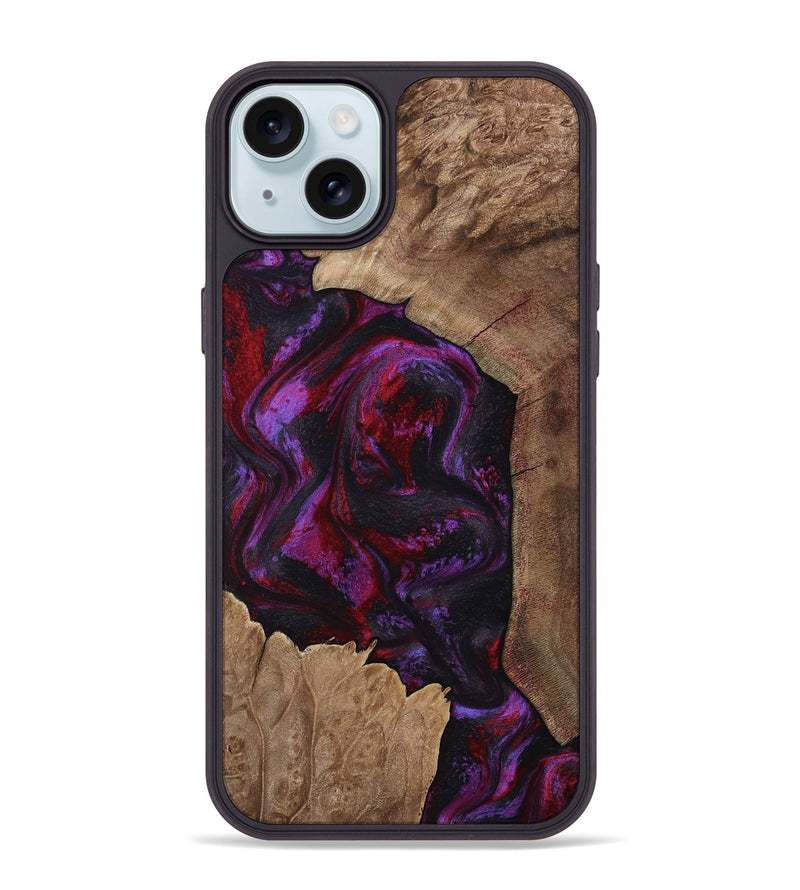 iPhone 15 Plus Wood Phone Case - Haylee (Red, 800016)
