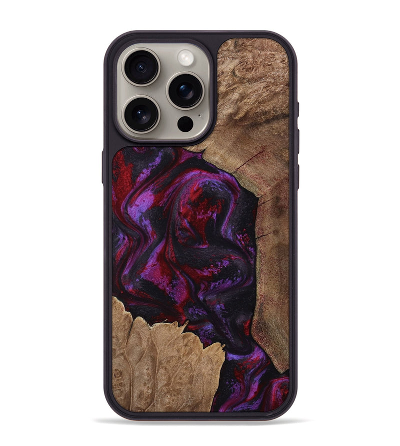 iPhone 15 Pro Max Wood Phone Case - Haylee (Red, 800016)