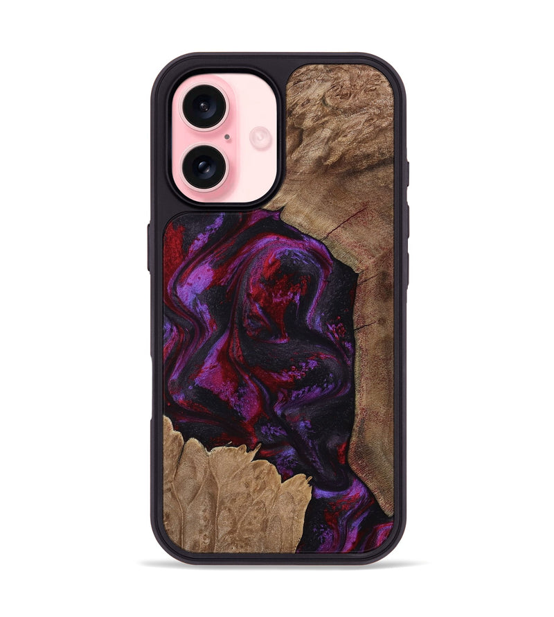 iPhone 16 Wood Phone Case - Haylee (Red, 800016)