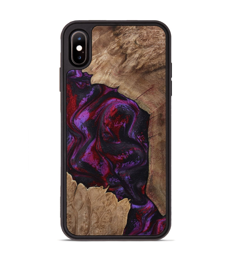iPhone Xs Max Wood Phone Case - Haylee (Red, 800016)