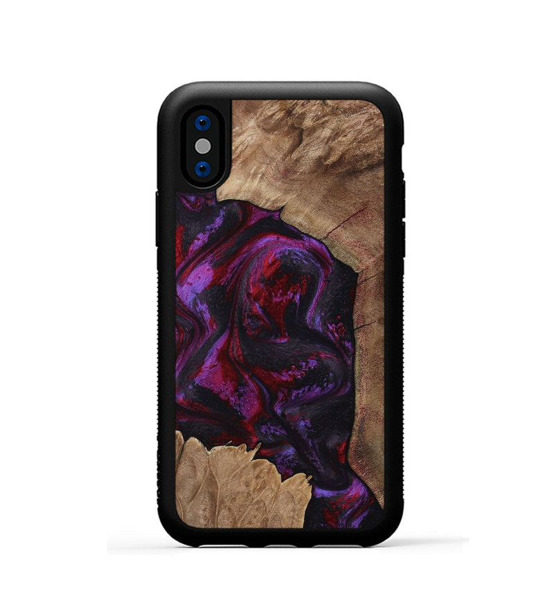 iPhone Xs Wood Phone Case - Haylee (Red, 800016)