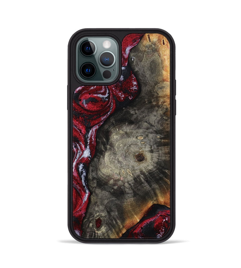 iPhone 12 Pro Wood Phone Case - Jax (Red, 800017)