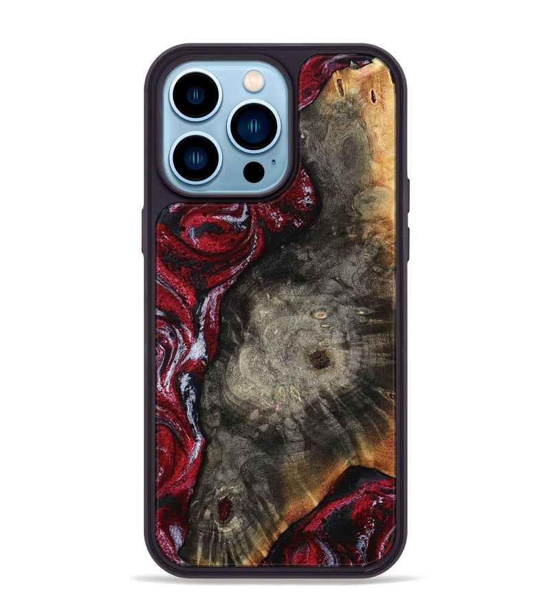 iPhone 14 Pro Max Wood Phone Case - Jax (Red, 800017)