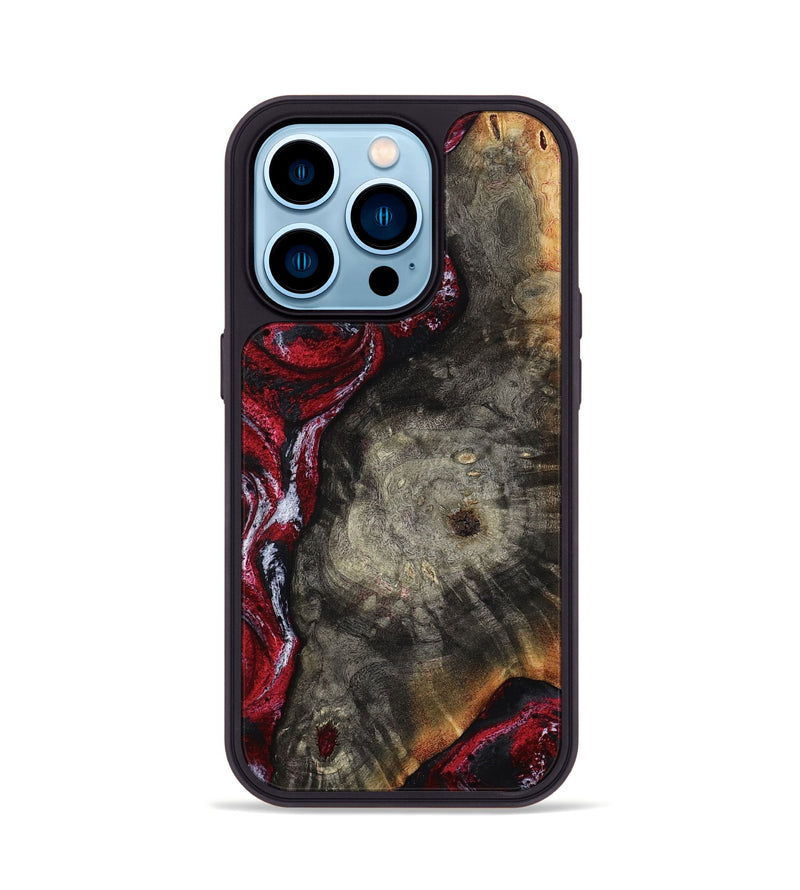iPhone 14 Pro Wood Phone Case - Jax (Red, 800017)