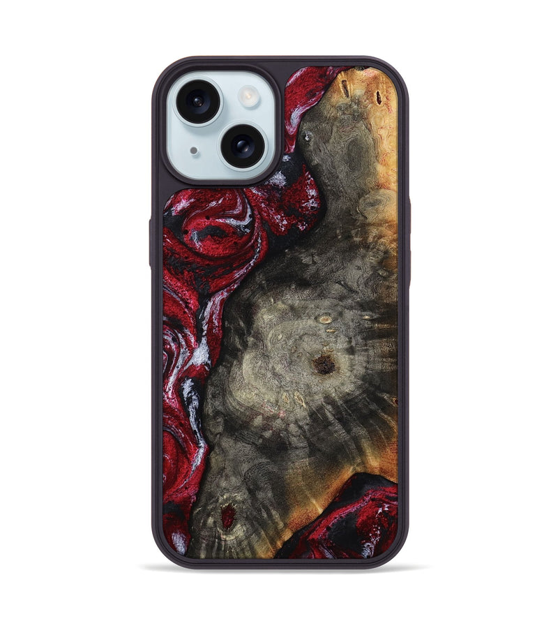 iPhone 15 Wood Phone Case - Jax (Red, 800017)