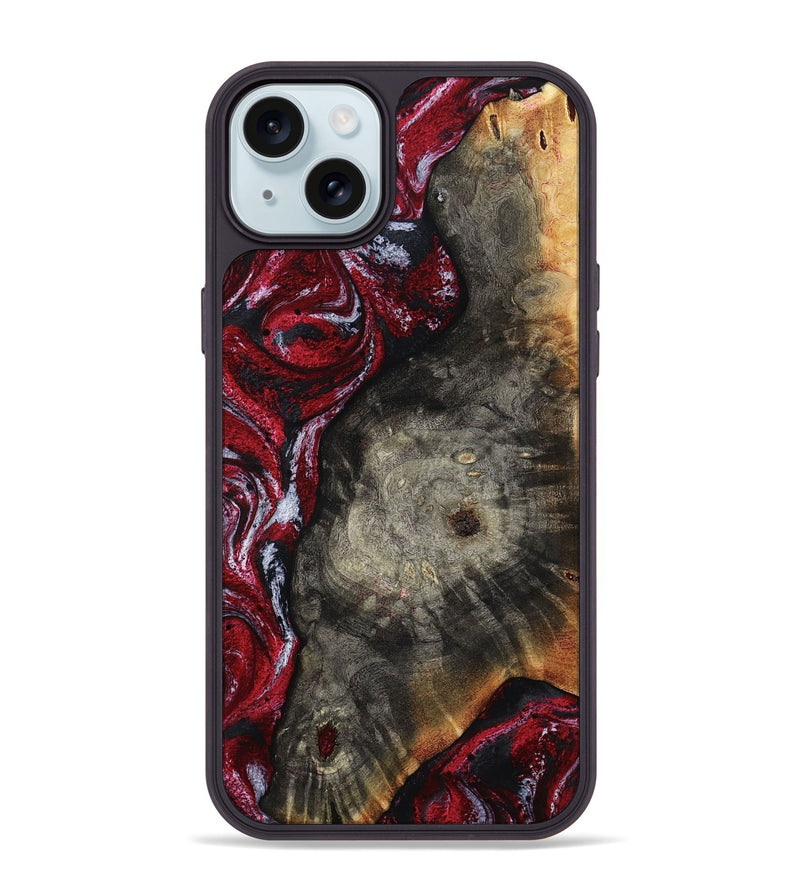 iPhone 15 Plus Wood Phone Case - Jax (Red, 800017)
