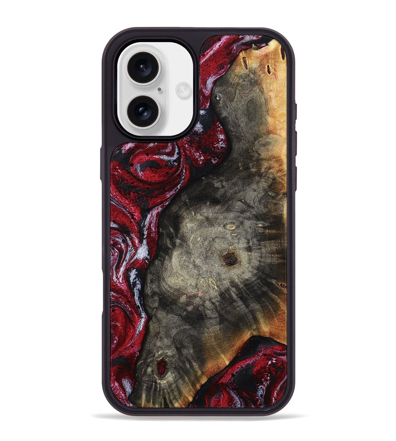 iPhone 16 Plus Wood Phone Case - Jax (Red, 800017)