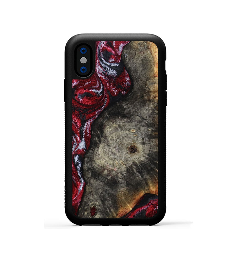 iPhone Xs Wood Phone Case - Jax (Red, 800017)