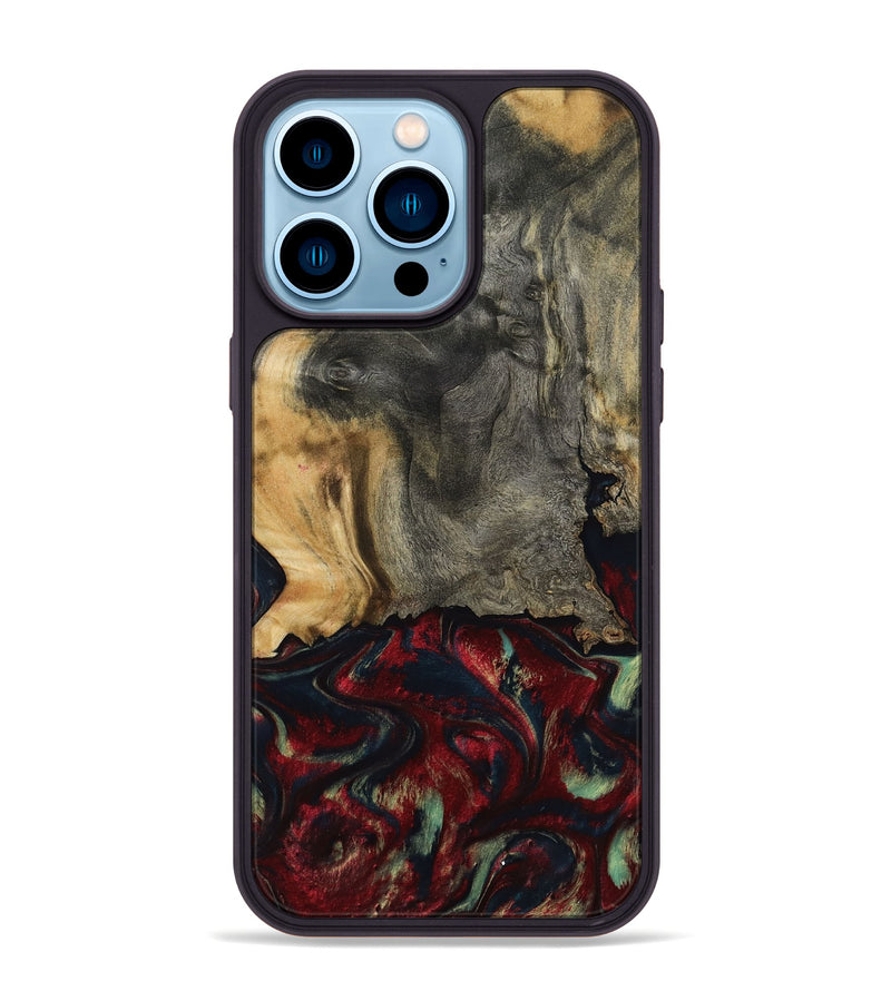 iPhone 14 Pro Max Wood Phone Case - Willa (Red, 800018)