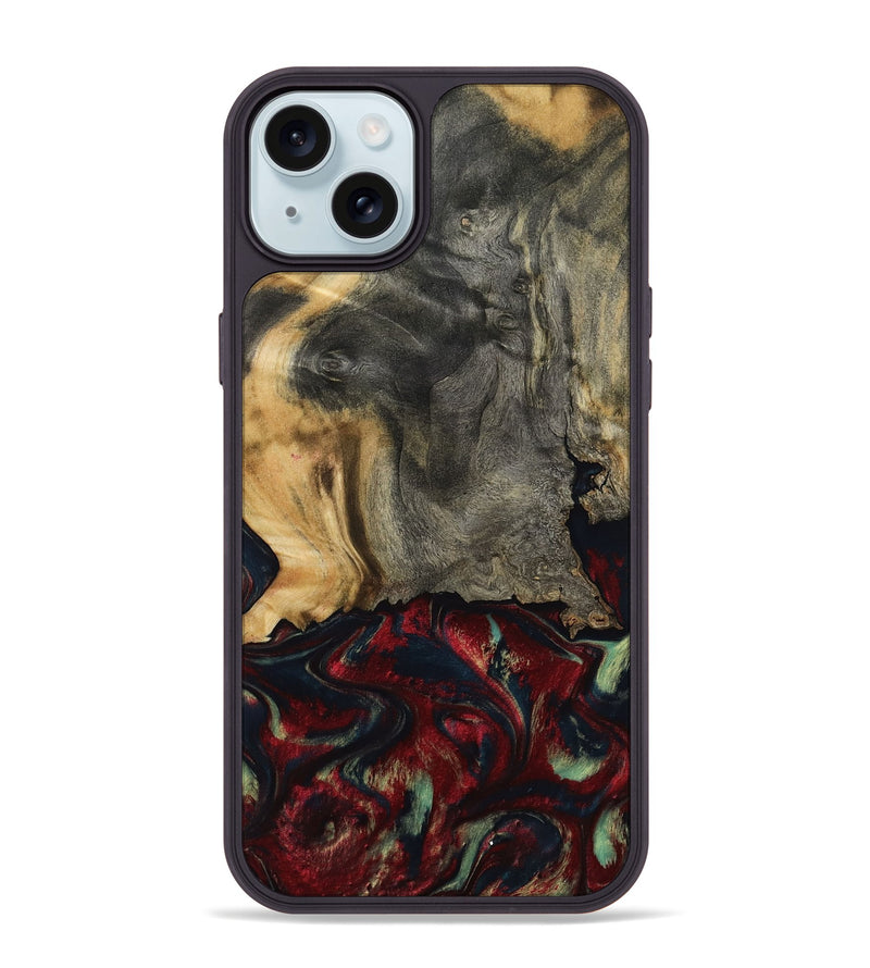 iPhone 15 Plus Wood Phone Case - Willa (Red, 800018)