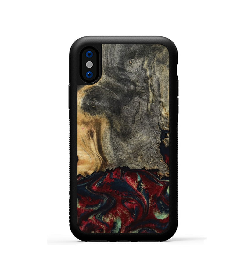 iPhone Xs Wood Phone Case - Willa (Red, 800018)