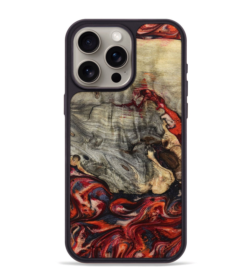 iPhone 15 Pro Max Wood Phone Case - Suellen (Red, 800019)